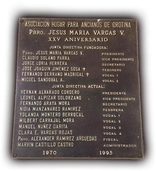 Placa informativa de la inauguraci&oacute;n del Hogar PAM de Orotina - Hogar Jes&uacute;s Mar&iacute;a Vargas V&aacute;squez